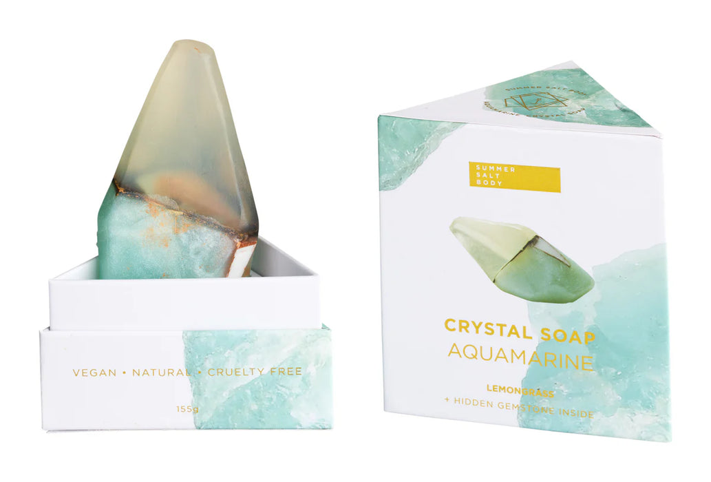 Aquamarine Crystal Soap - With Hidden Gemstone