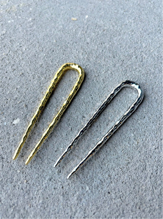 Louise Hammered French Hair Pin