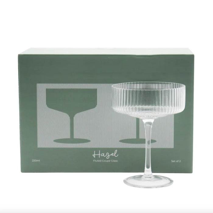 Hazel Ribbed Coupe Glasses Set of 2