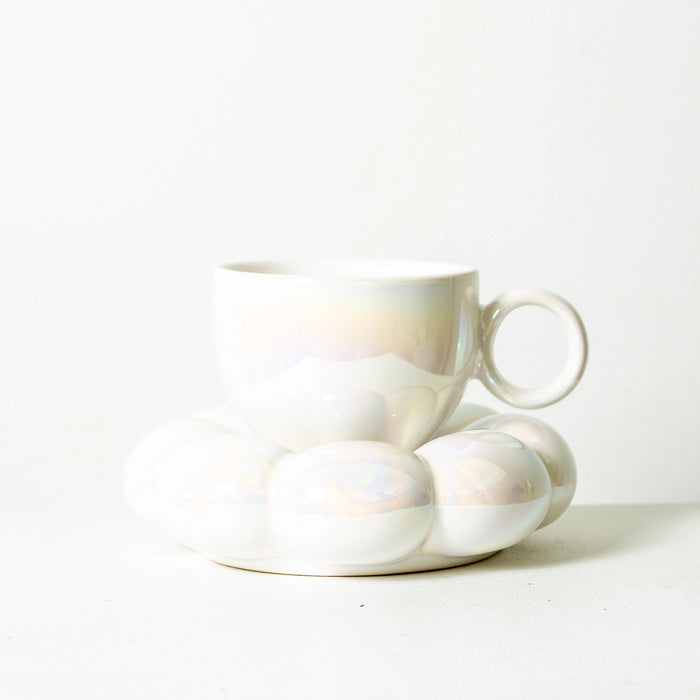 Lottie Mug & Saucer - Pearl