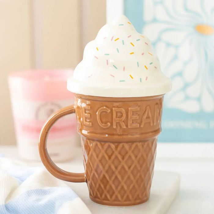 Ice Cream Cone Lidded Mug
