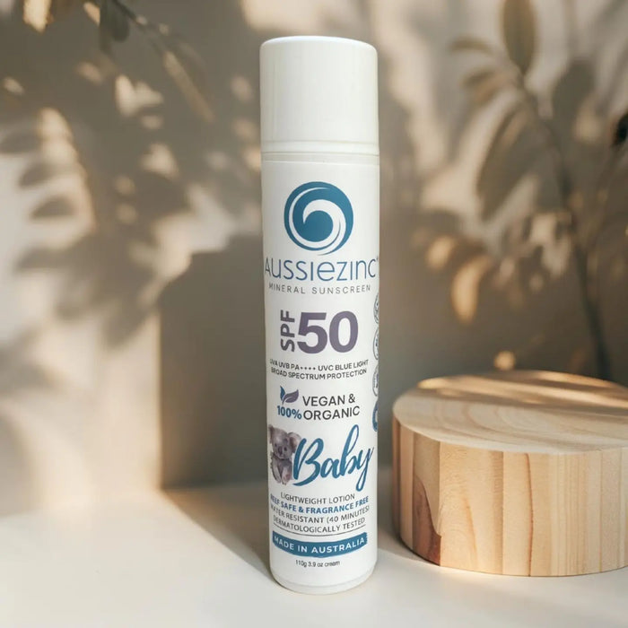 Baby SPF 50+ Organic Mineral Zinc Sunscreen- Fragrance Free
